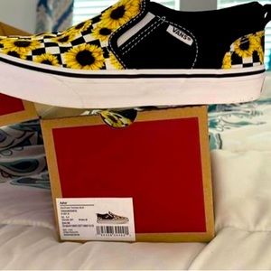 Vans sunflower print shoes